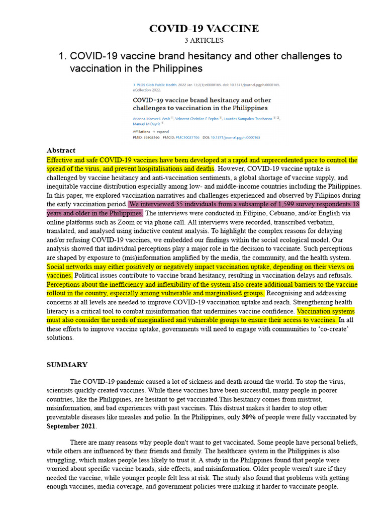 COVID-19 Vaccine Hesitancy and Ethics | PDF | Vaccines | Vaccination