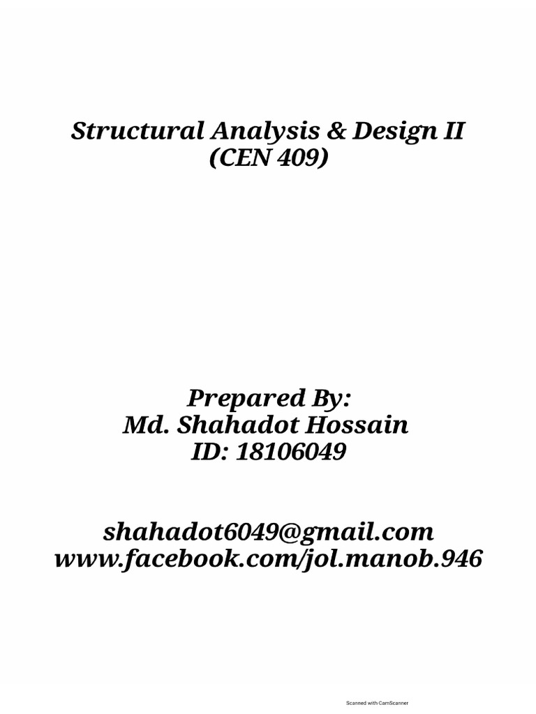 CEN 409 Hand Note | PDF