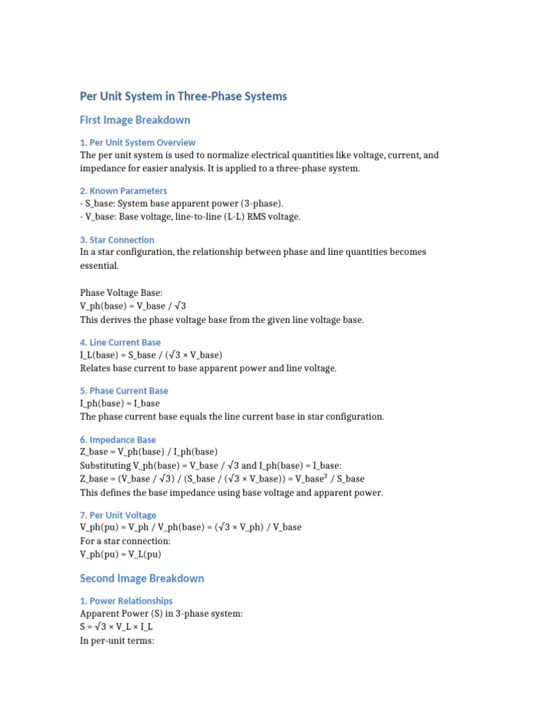 Per Unit System for Engineers | PDF