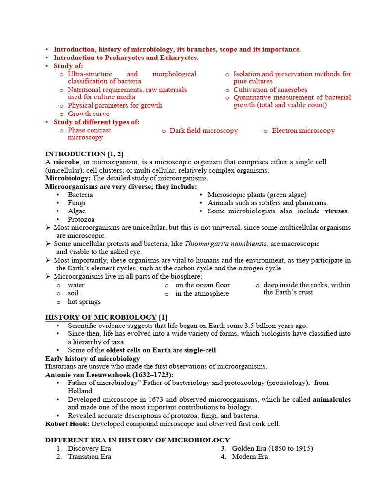 Unit I Microbiology Pdf Growth Medium Cell Membrane