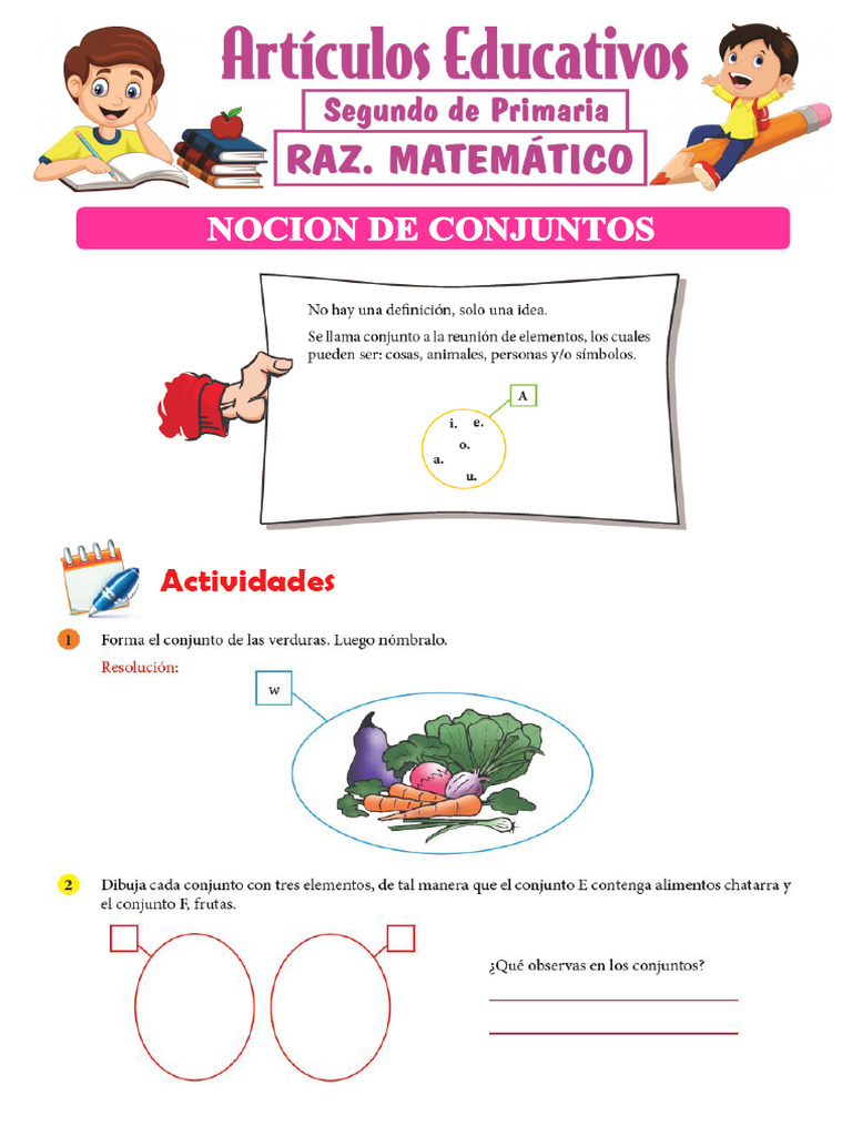 Nocion de Conjuntos para Segundo de Primaria | PDF