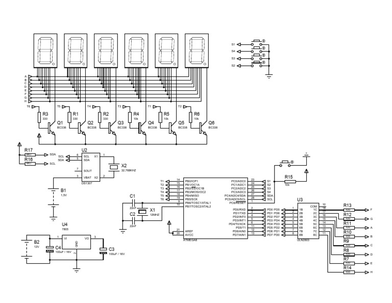 ATmega8 Circuit Component List | PDF