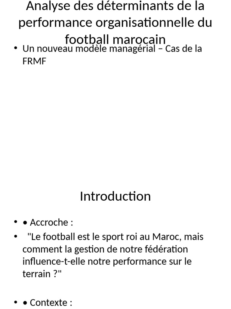 Performance De La FRMF Nouveau Mod le PDF Gouvernance