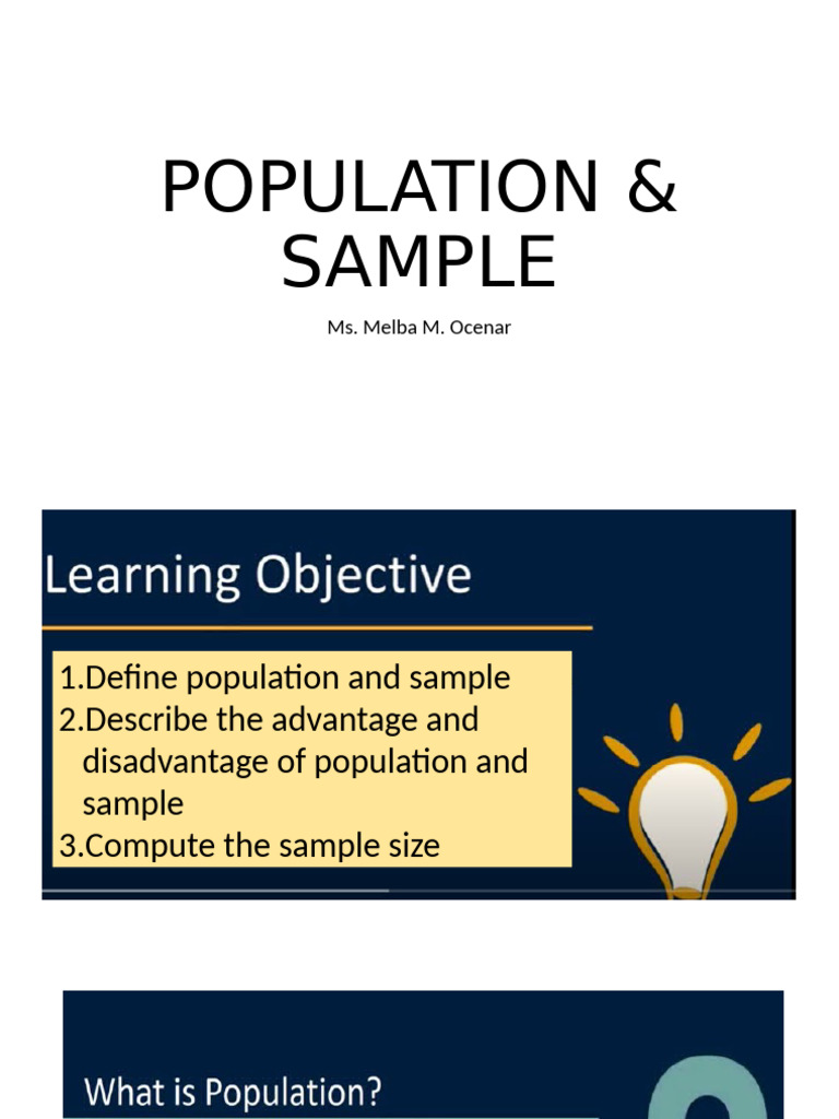 Population and Sample Analysis Guide | PDF