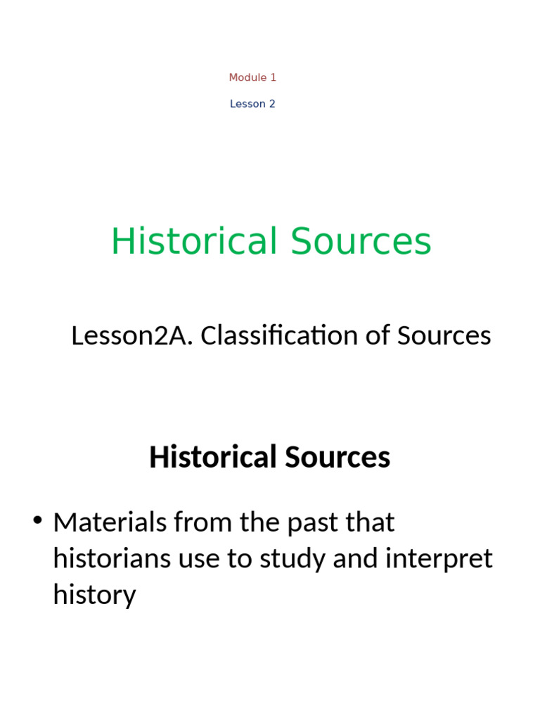 Module 1 Lesson 2 Historical Sources | PDF | Human Communication ...