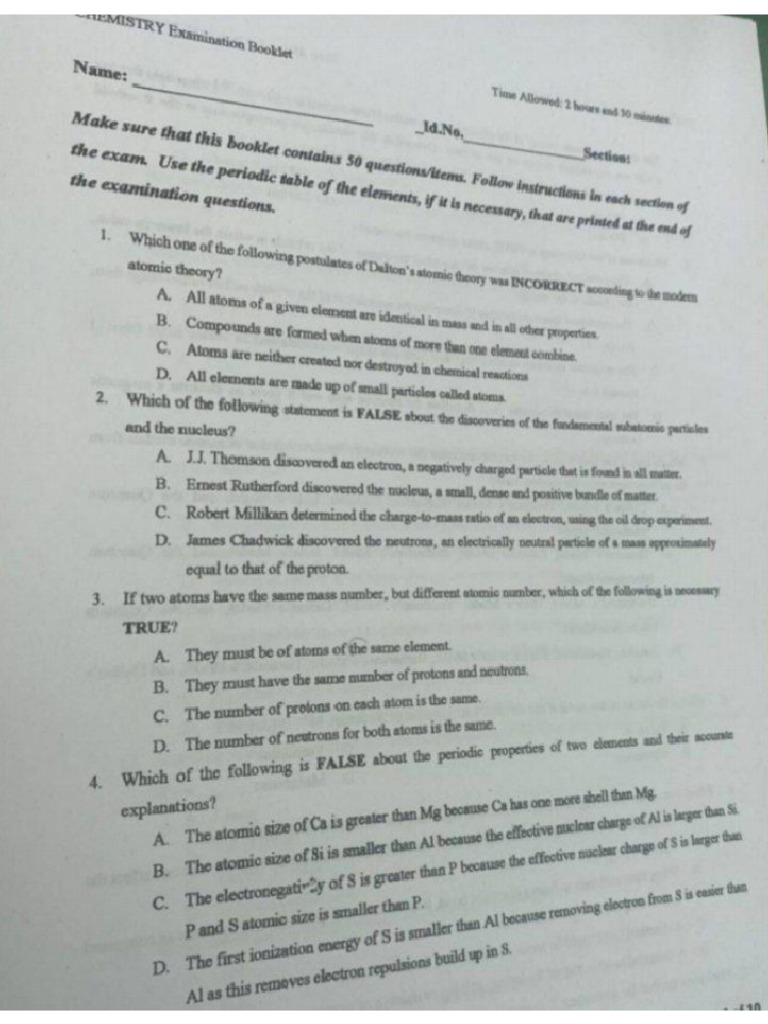 Chemistry Remedial | PDF