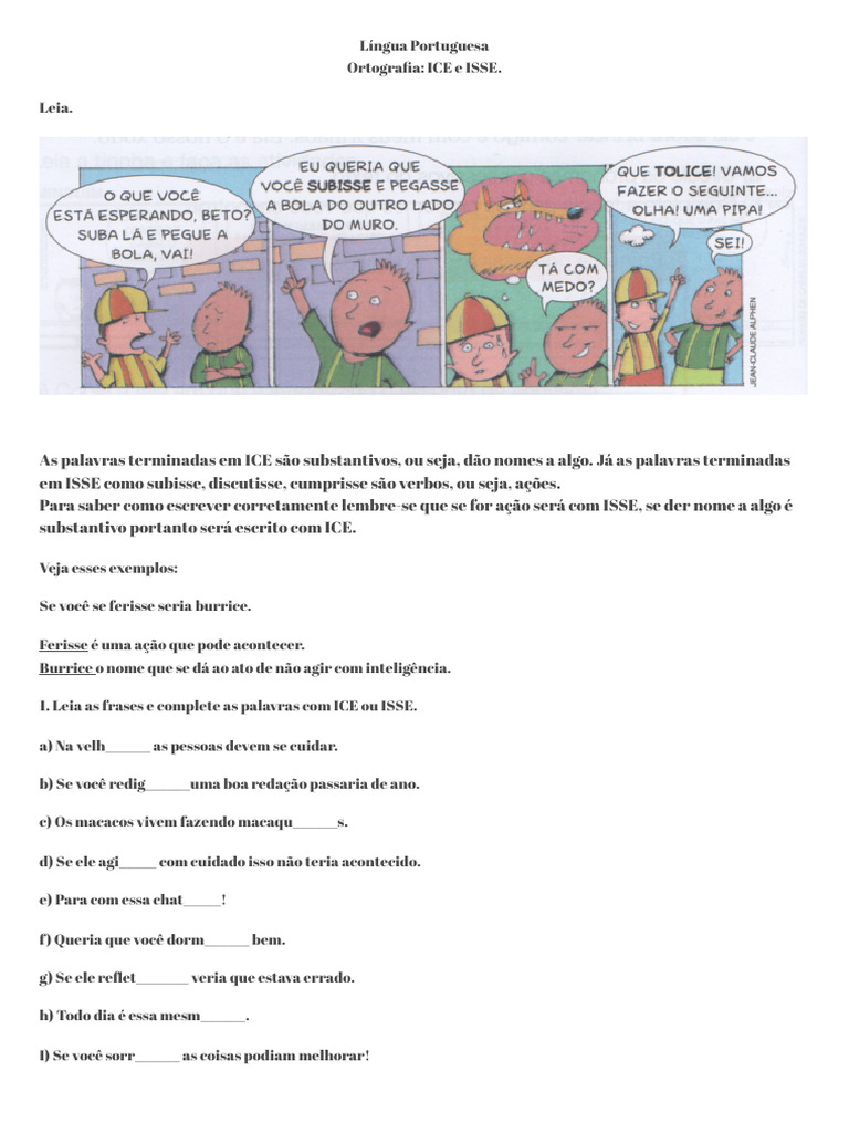 Ortografia: Uso de ICE e ISSE | PDF