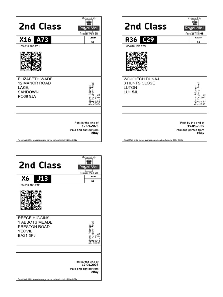 Royal Mail 2nd Class Postage Details | PDF | Freight Transport ...