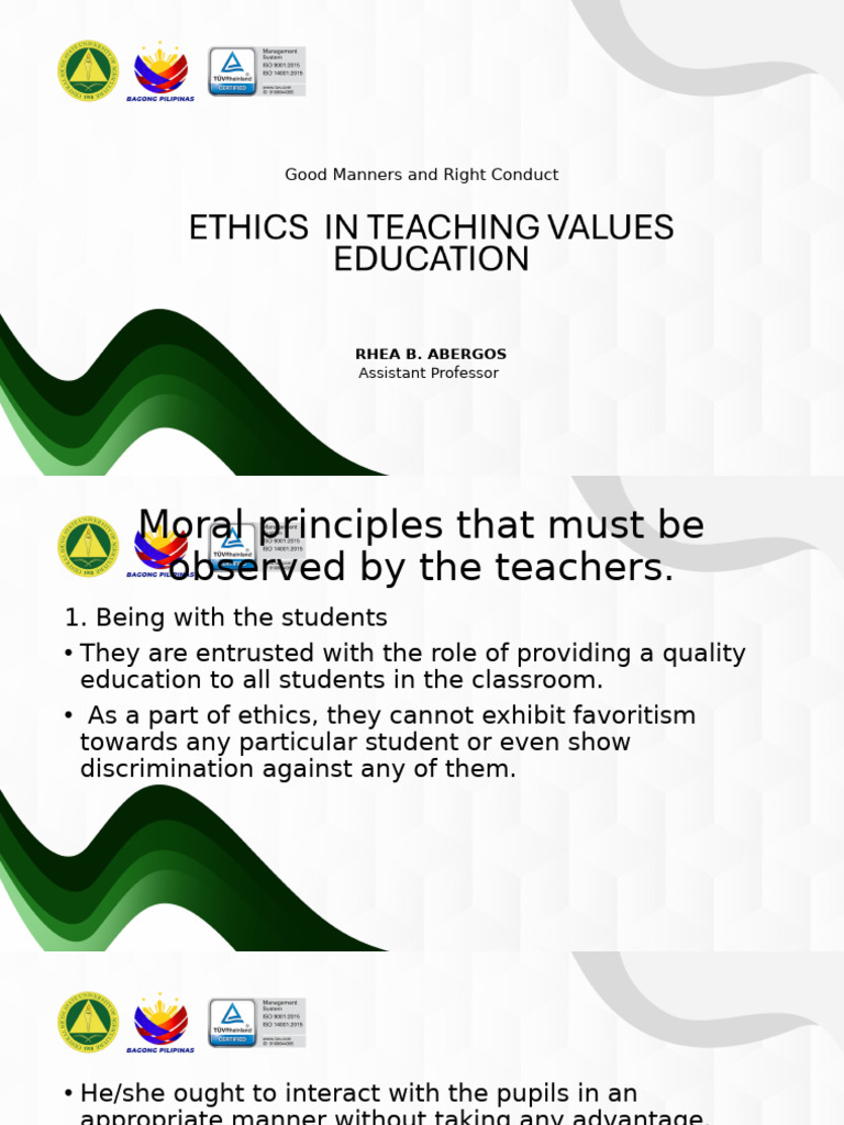 Teacher Ethics and Conduct Guidelines | PDF | Teachers | Learning