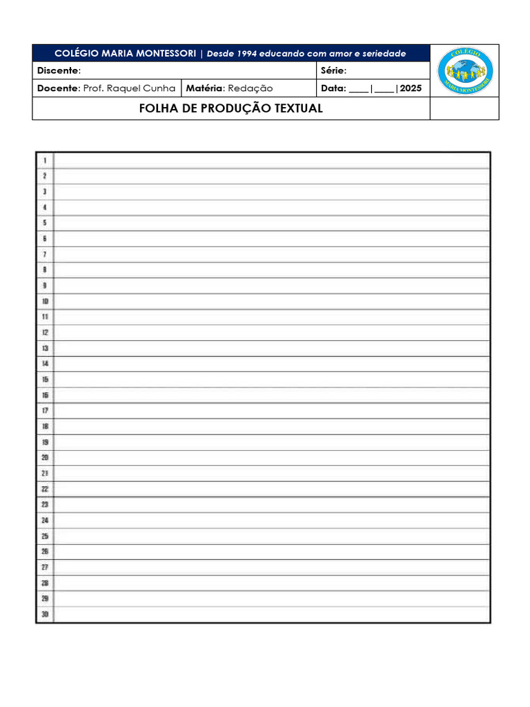 Folha de Produção Textual | PDF