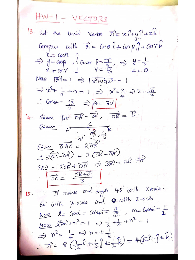D - H.W - 1 - Vectors | PDF