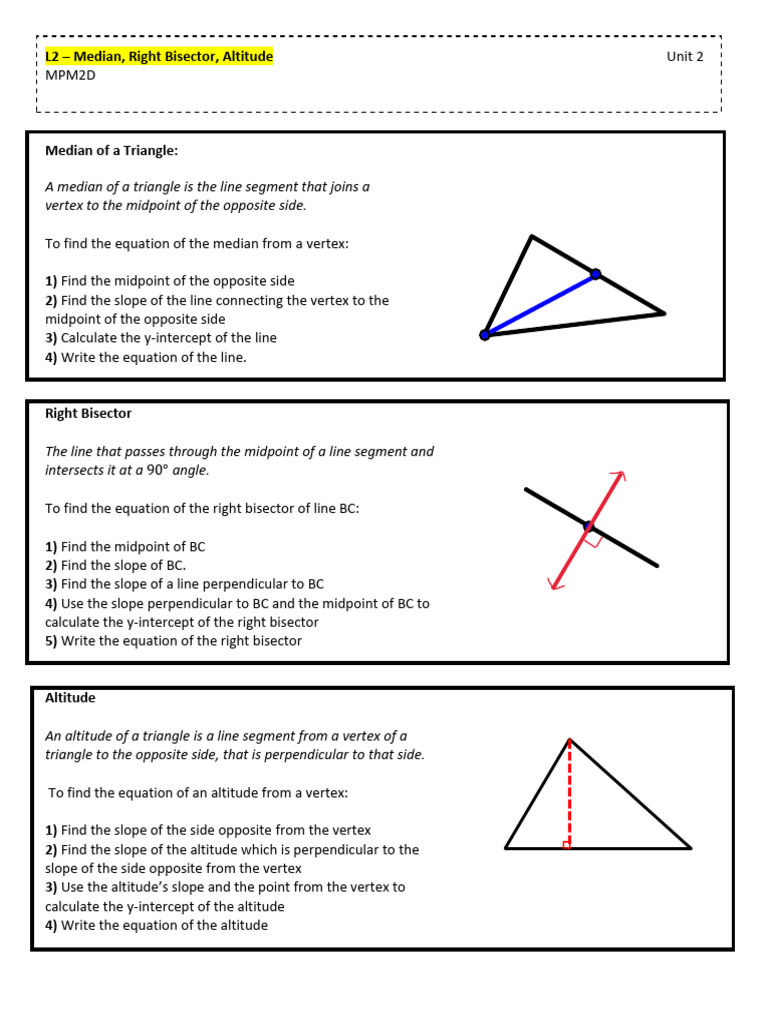 U2l2t Median Right Altitude | PDF | Triangle | Perpendicular