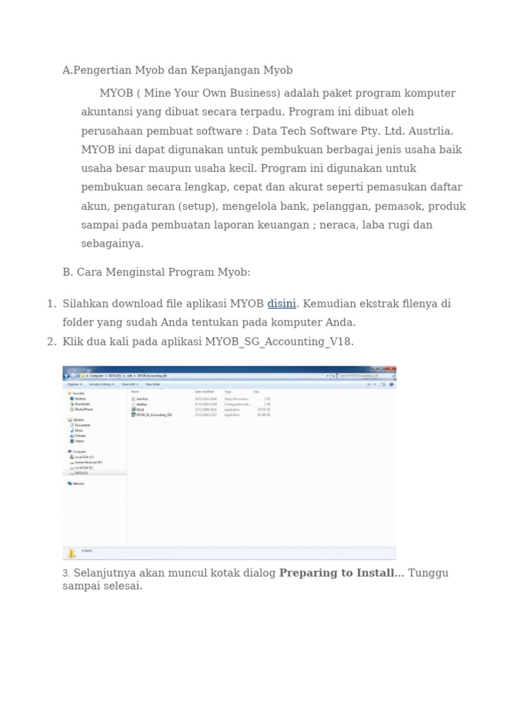 Instalasi dan Pengertian MYOB Accounting | PDF