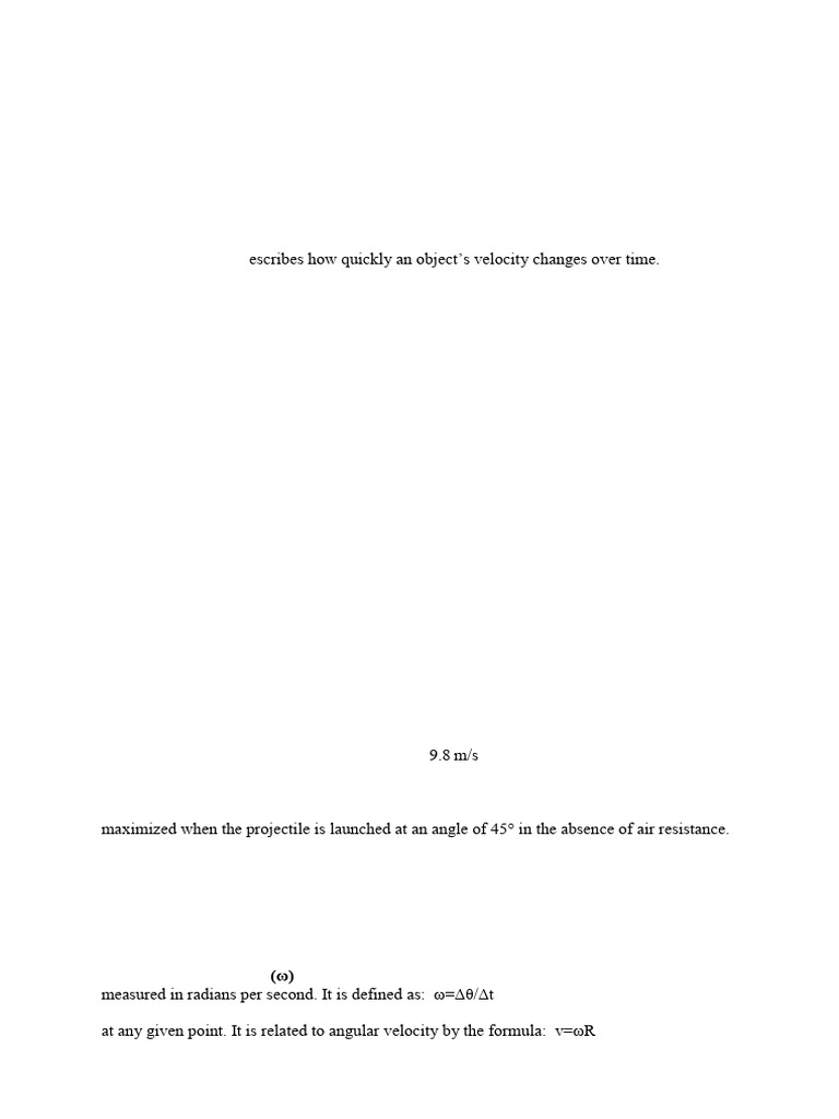 Kinematics and Fluids Revision Worksheet | PDF | Acceleration | Velocity