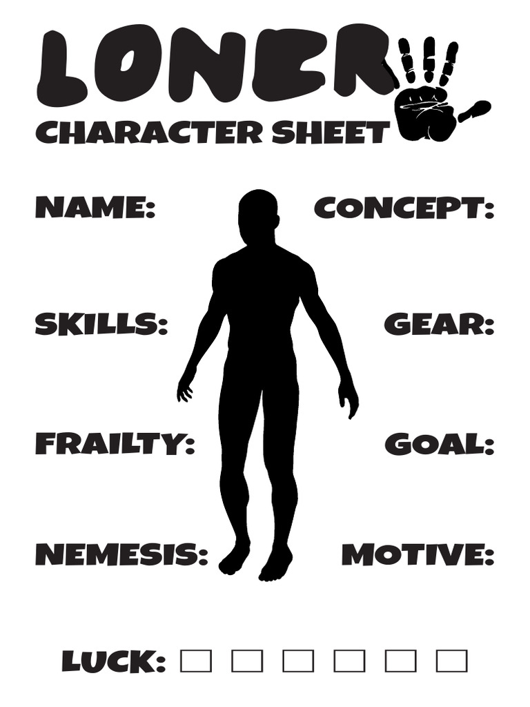 Loner Character Sheet Template | PDF
