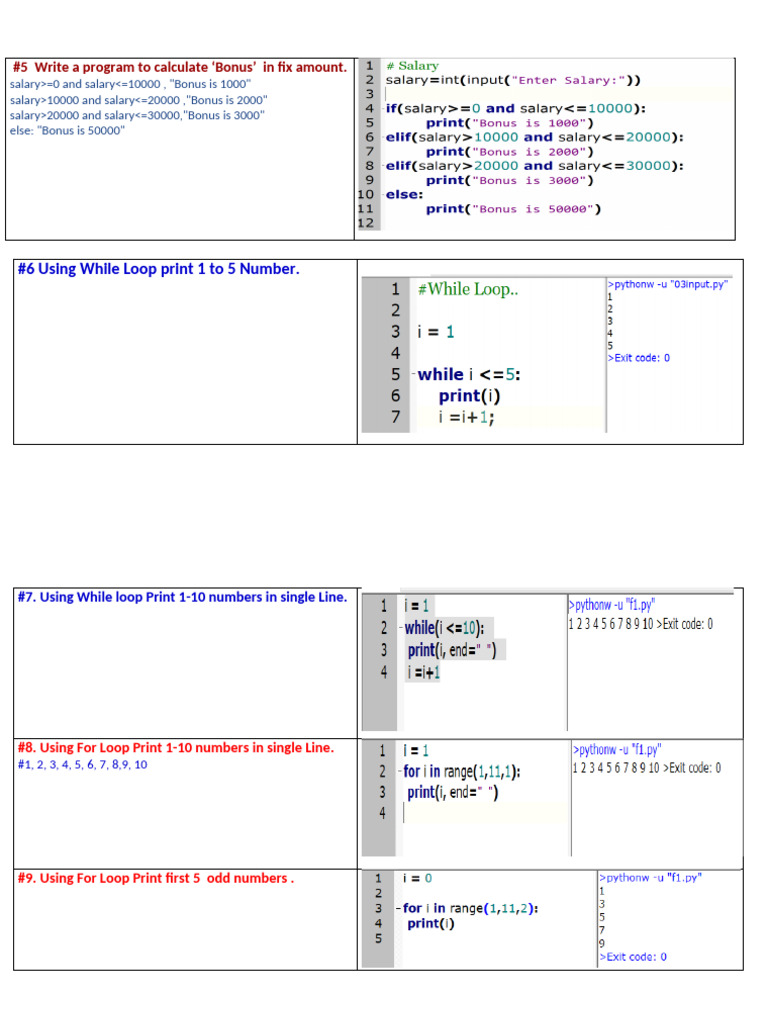 Python Programming Exercises | PDF