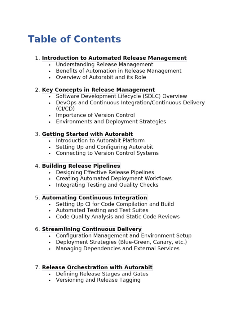 Autorabit: Automated Release Management Guide | PDF | Software Testing ...