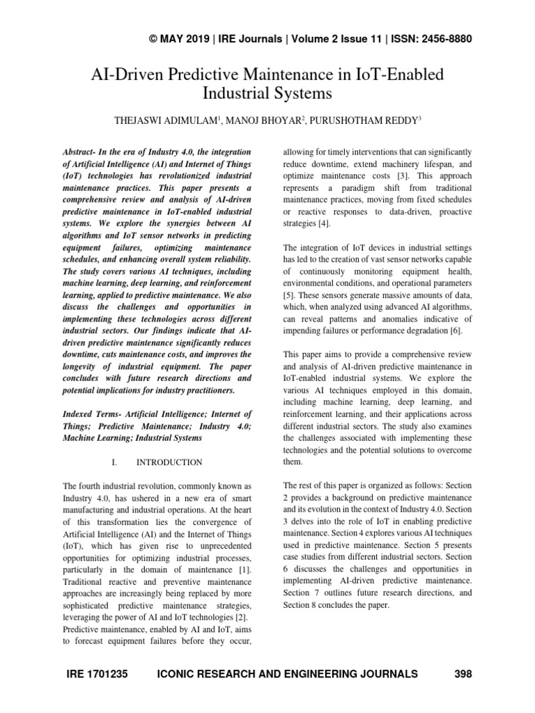AI Predictive Maintenance in IoT Systems | PDF | Internet Of Things ...