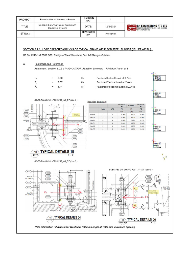 Steel Joint Design and Weld Analysis | PDF | Welding | Construction