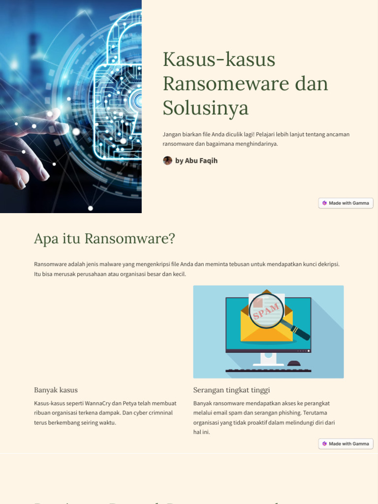Solusi Mengatasi Ransomware Perusahaan | PDF