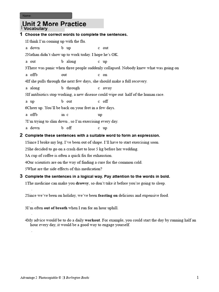 Health and Lifestyle Improvement Exercises | PDF