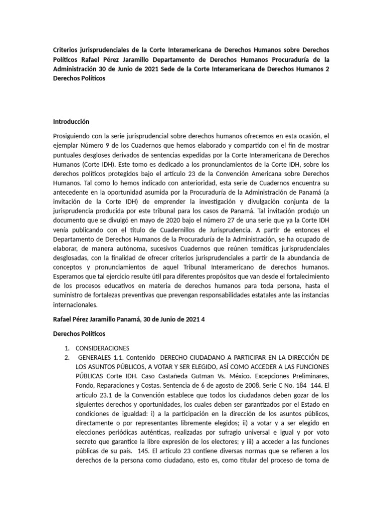 Jurisprudencia de La Corte Interamericana de Derechos Humanos | PDF ...