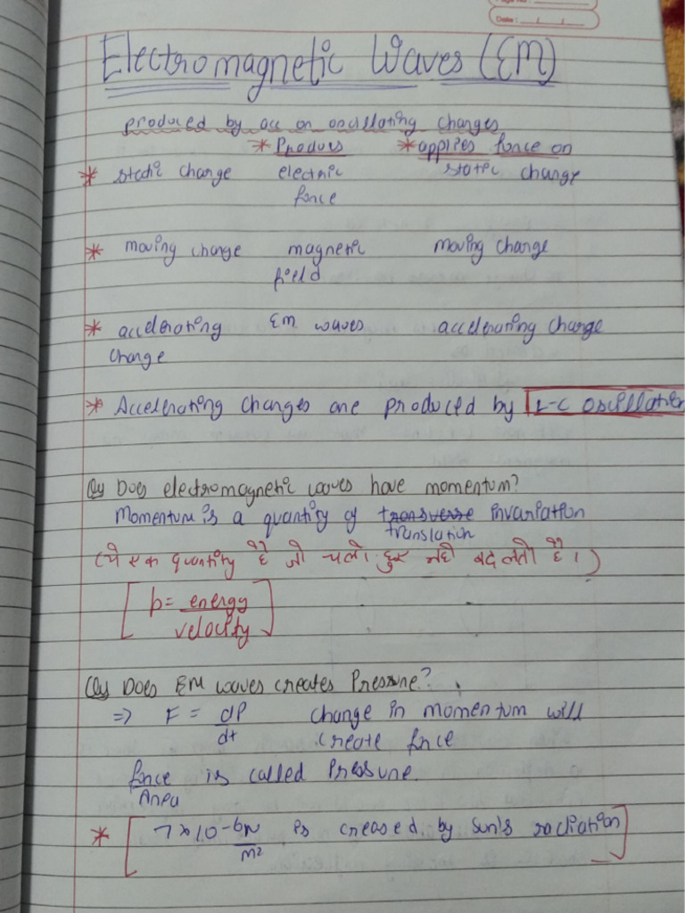 EM Waves Notes | PDF