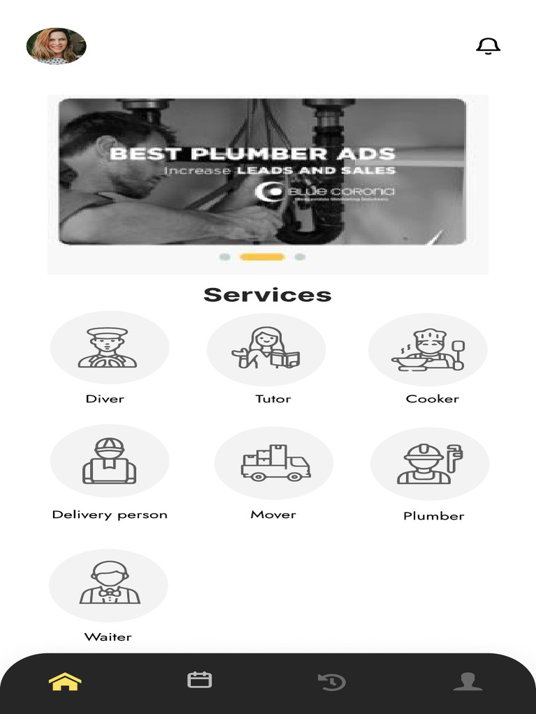 Service App Home Screen Ui | PDF