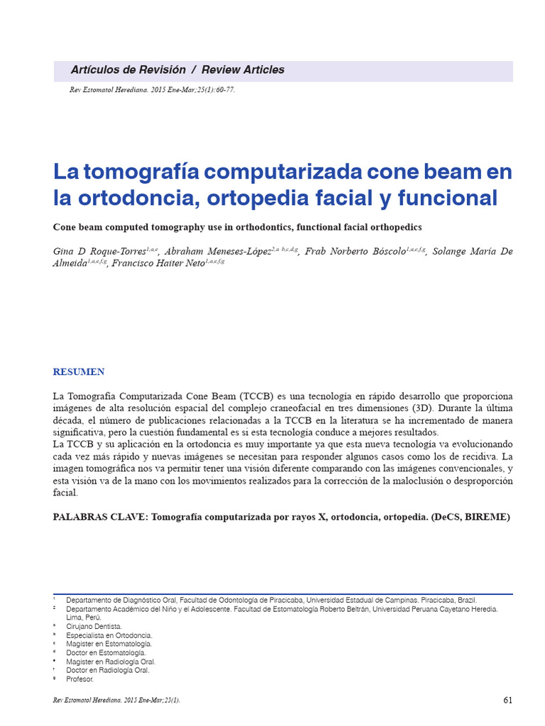 Tomografía Cone Beam en Ortodoncia | PDF | Ortodoncia | Radiación