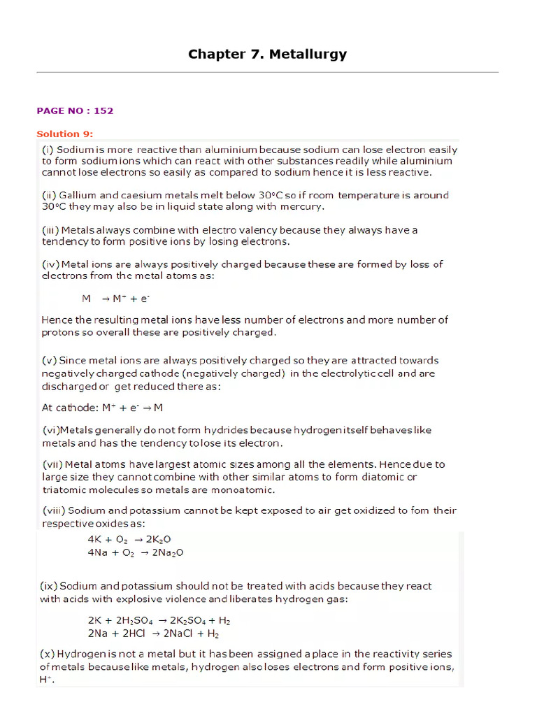 Metallurgy: Key Concepts and Processes | PDF | Aluminium | Oxide