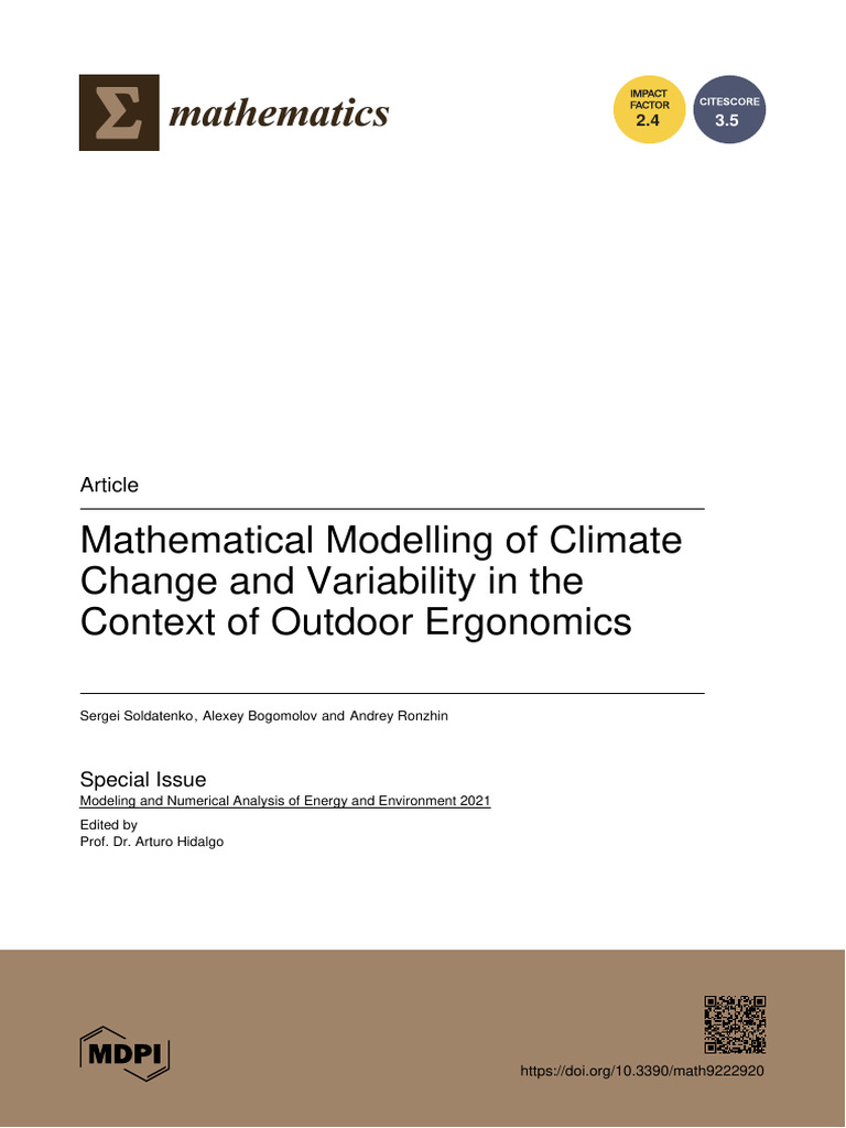 Mathematics 09 02920 With Cover | PDF | Climate | Climate Change