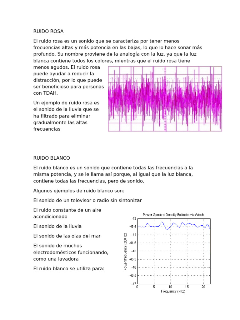 tarea señales y vibraciones ruido rosa y blanco | PDF
