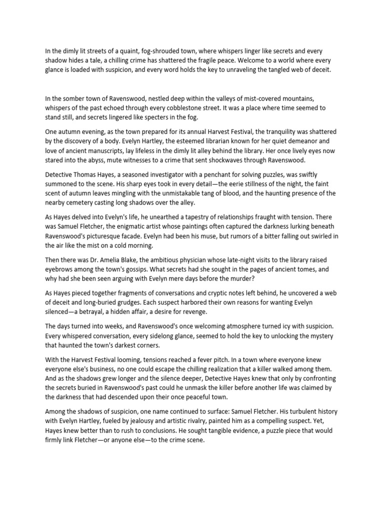 In The Dimly Lit Streets of A Quaint | PDF