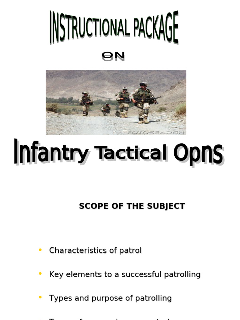 Infantry Tactical Opns | PDF | Reconnaissance | Ambush