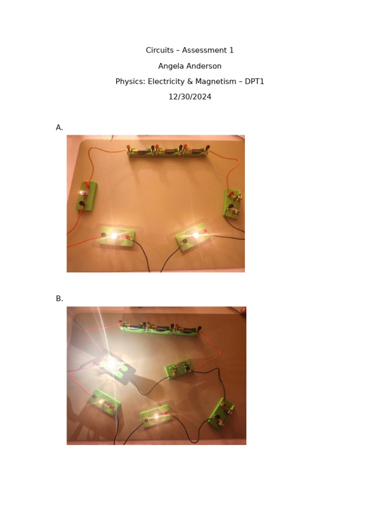 Circuits Assessment 1 | PDF | Series And Parallel Circuits | Redox