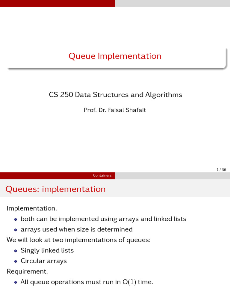Lecture 08 Queue Implementation | PDF | Queue (Abstract Data Type ...