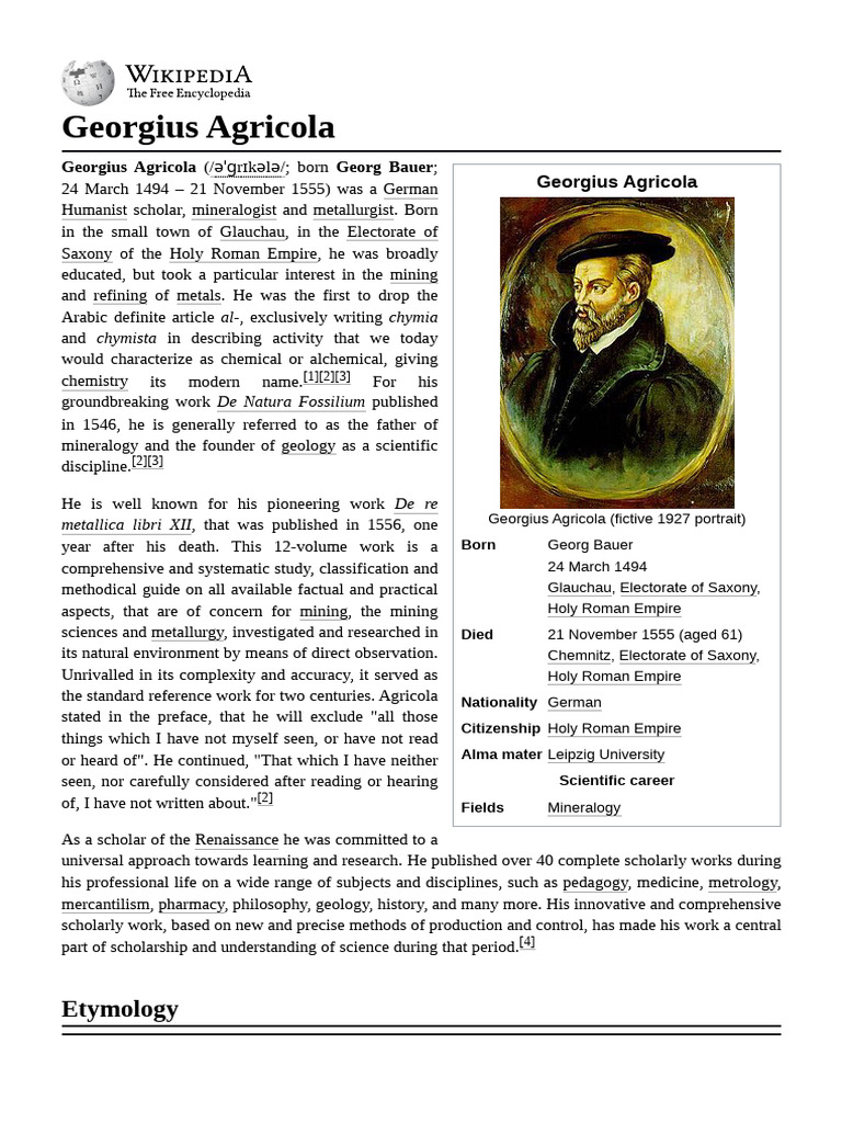 Georgius Agricola | PDF | Minerals | Mining