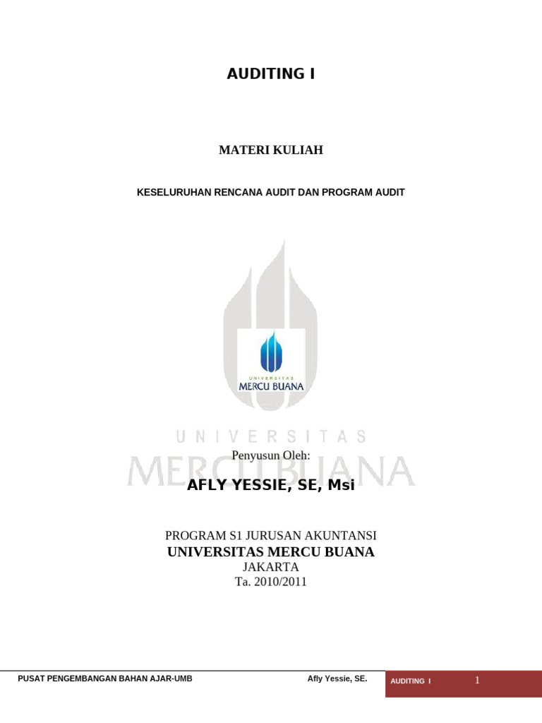 Rencana dan Program Audit Akuntansi | PDF