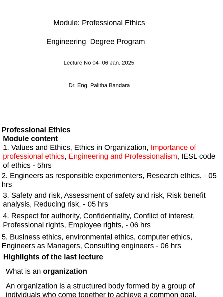 Professional Ethics in Engineering | PDF | Profession | Goods