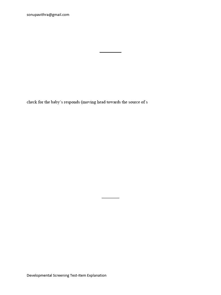 Developmental Screening Test Guide | PDF