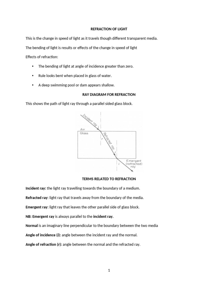 Understanding Light Refraction Concepts | PDF | Refraction | Refractive ...