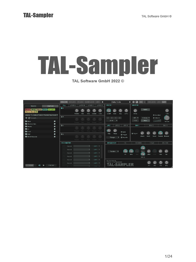 TAL-Sampler User Manual | PDF | Sampling (Signal Processing) | Analog ...