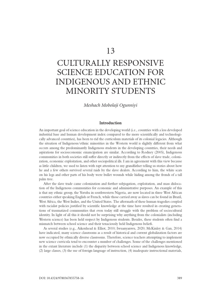 Culturally Responsive Science Education | PDF | Science | Teachers