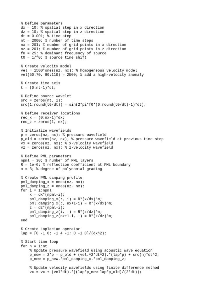 Reverse Time Migration (RTM) Using Finite Difference Method | PDF ...
