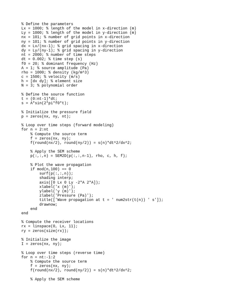2D Wave Propagation Simulation Code | PDF