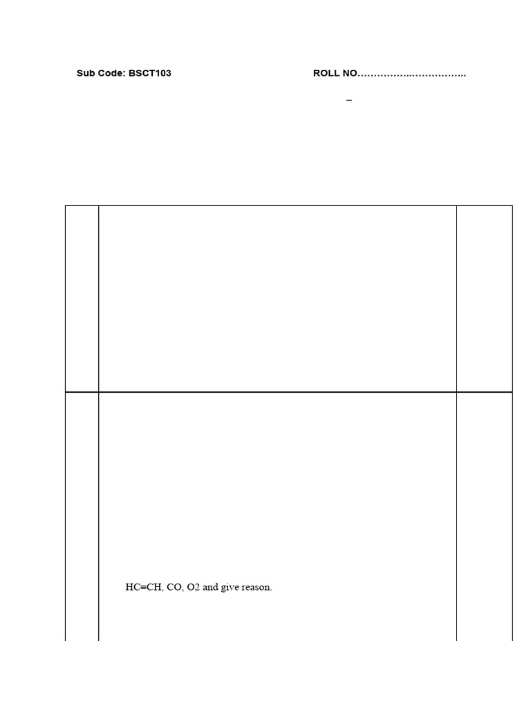 B.Tech Chemistry Exam Paper 2023-24 | PDF | Infrared Spectroscopy ...