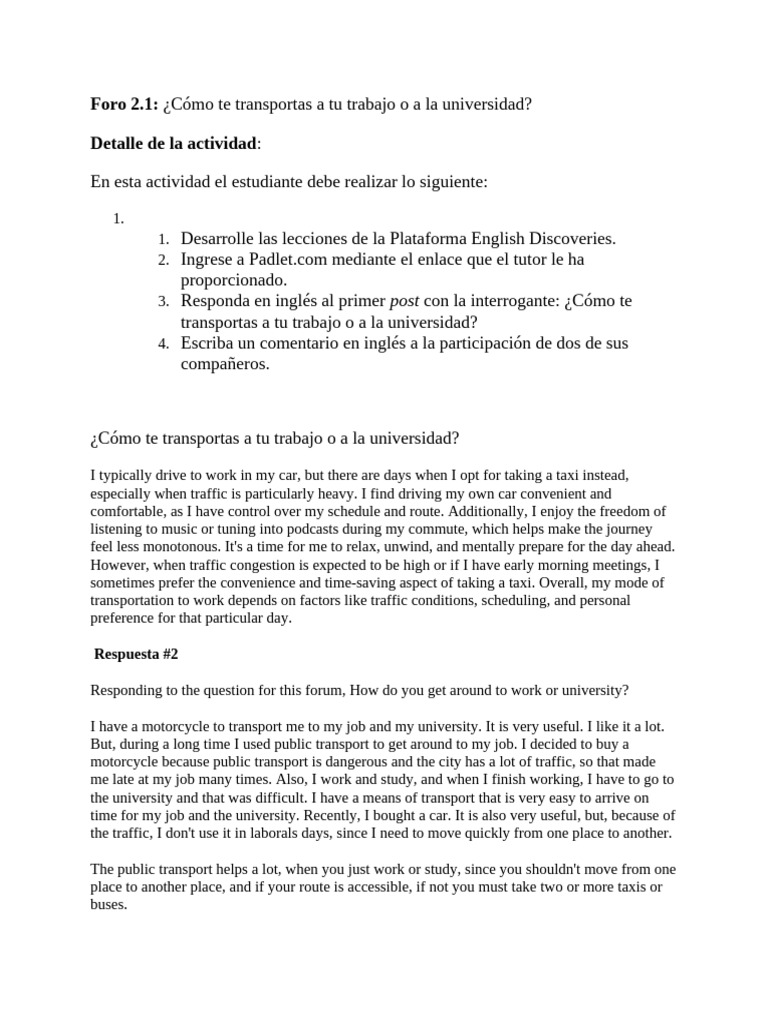 Foro 2 Ingles 3 Pdf Urban Planning Public Services