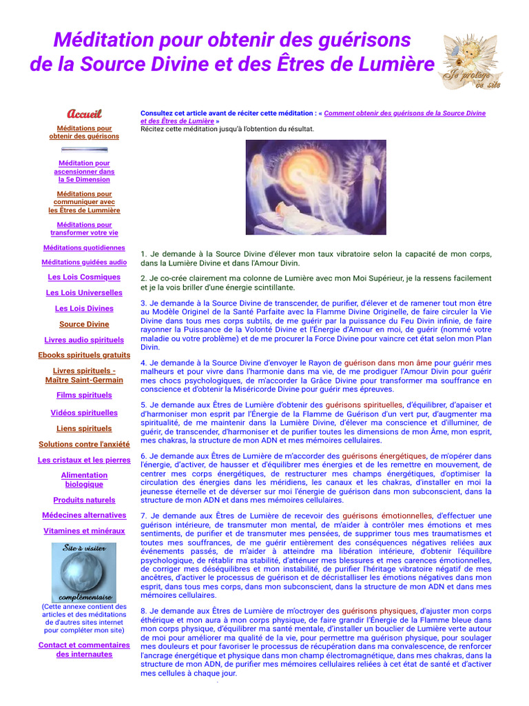 Méditations guidées pour guérison divine | PDF | Dieu | Âme