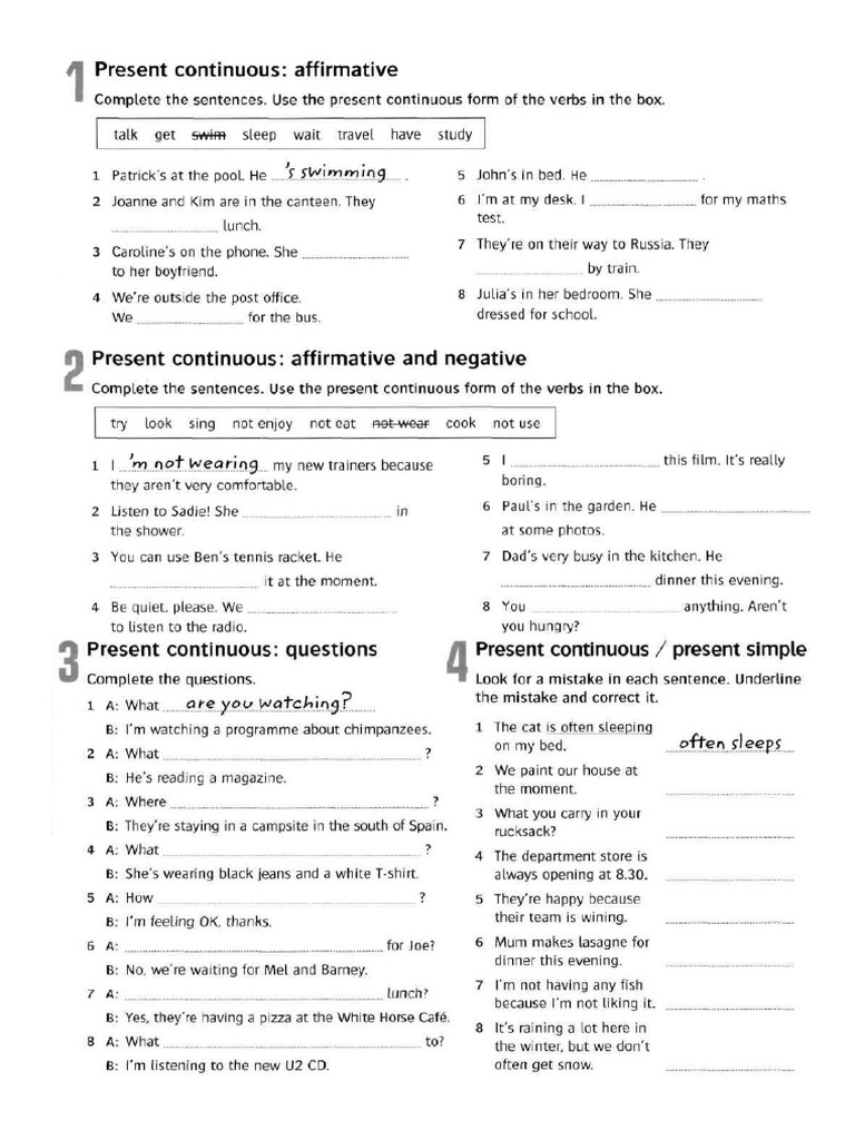 Present Simple and Continuous | PDF