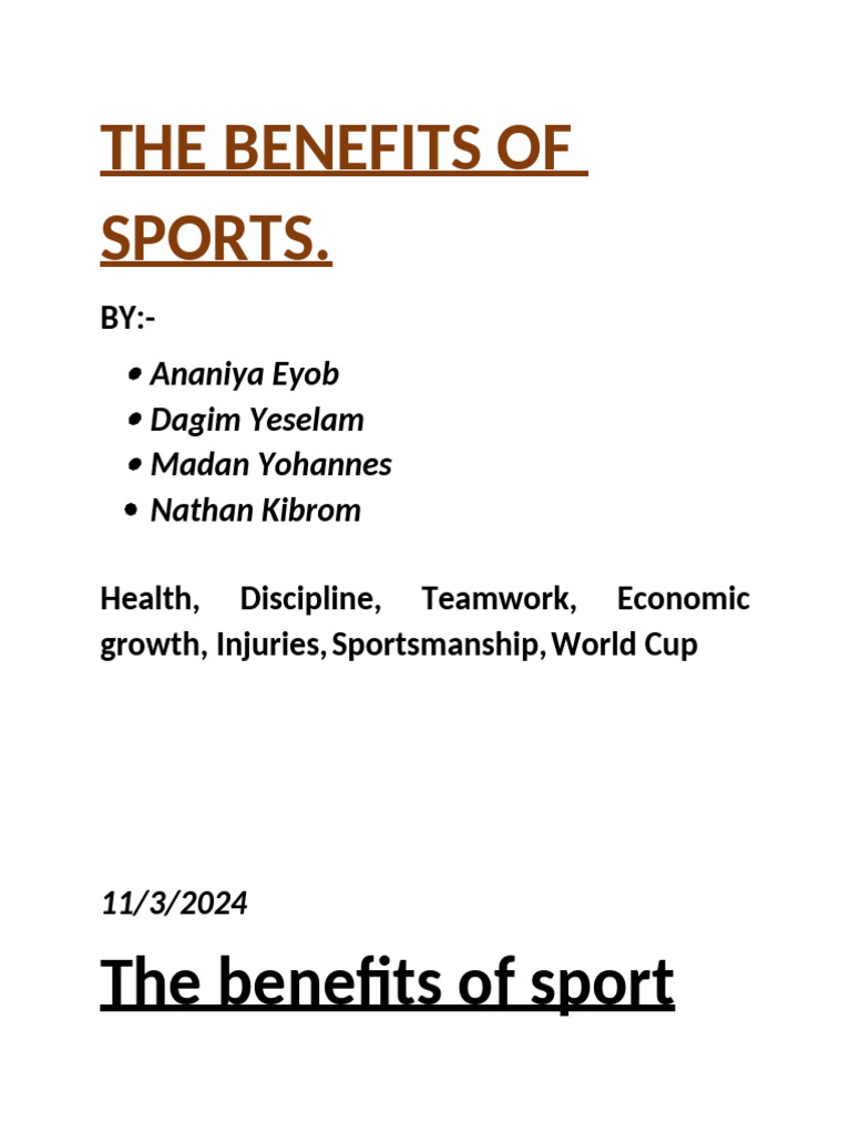 The Benefits of Sports 2.0 | PDF | Sports | Social Inequality